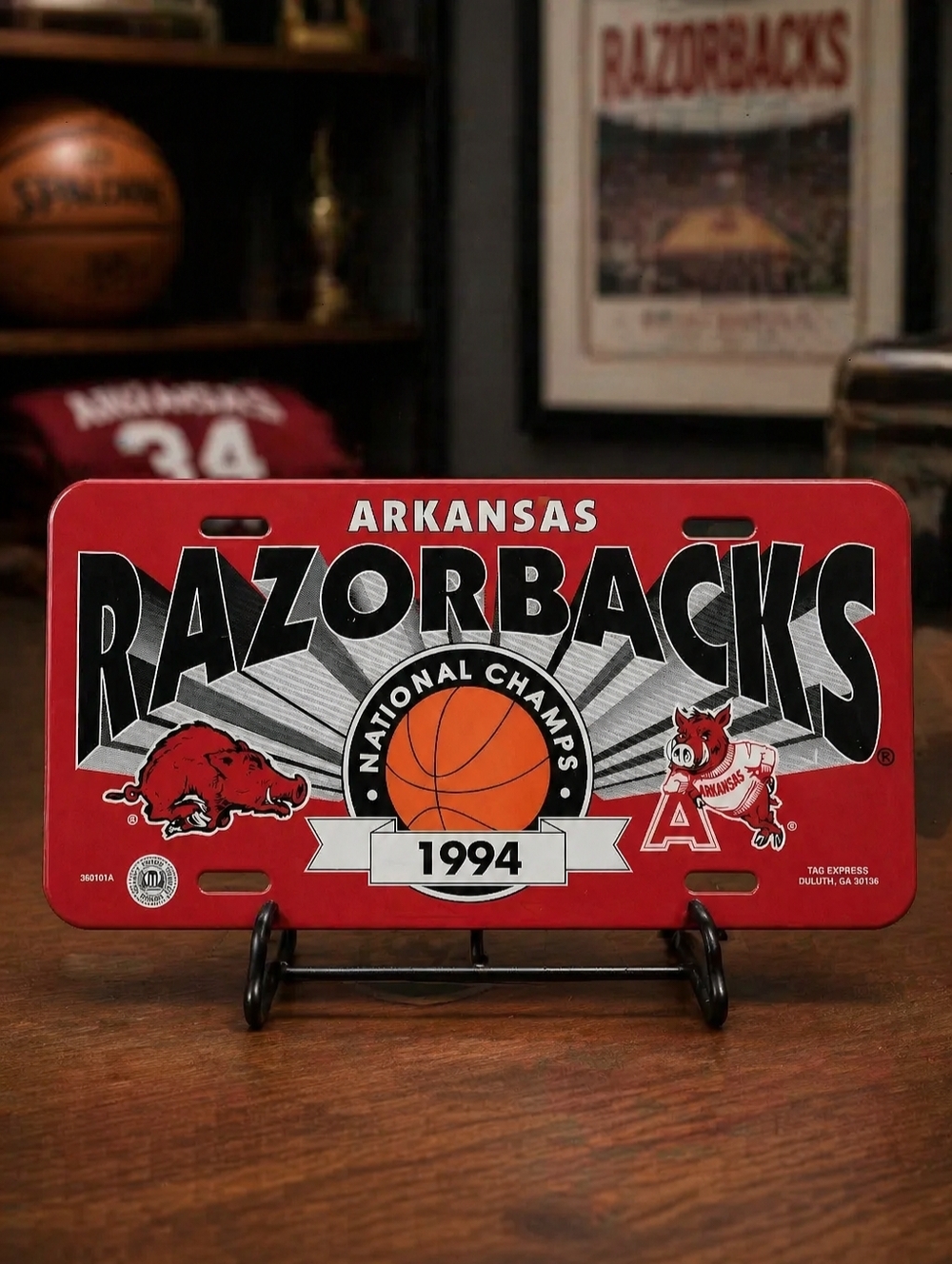 Arkansas Razorback Vintage 1994 Plastic License Plate